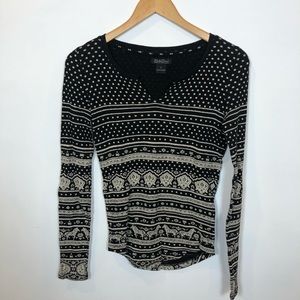 Lucky Brand Sz S Long Sleeve Thermal Tee Shirt Top